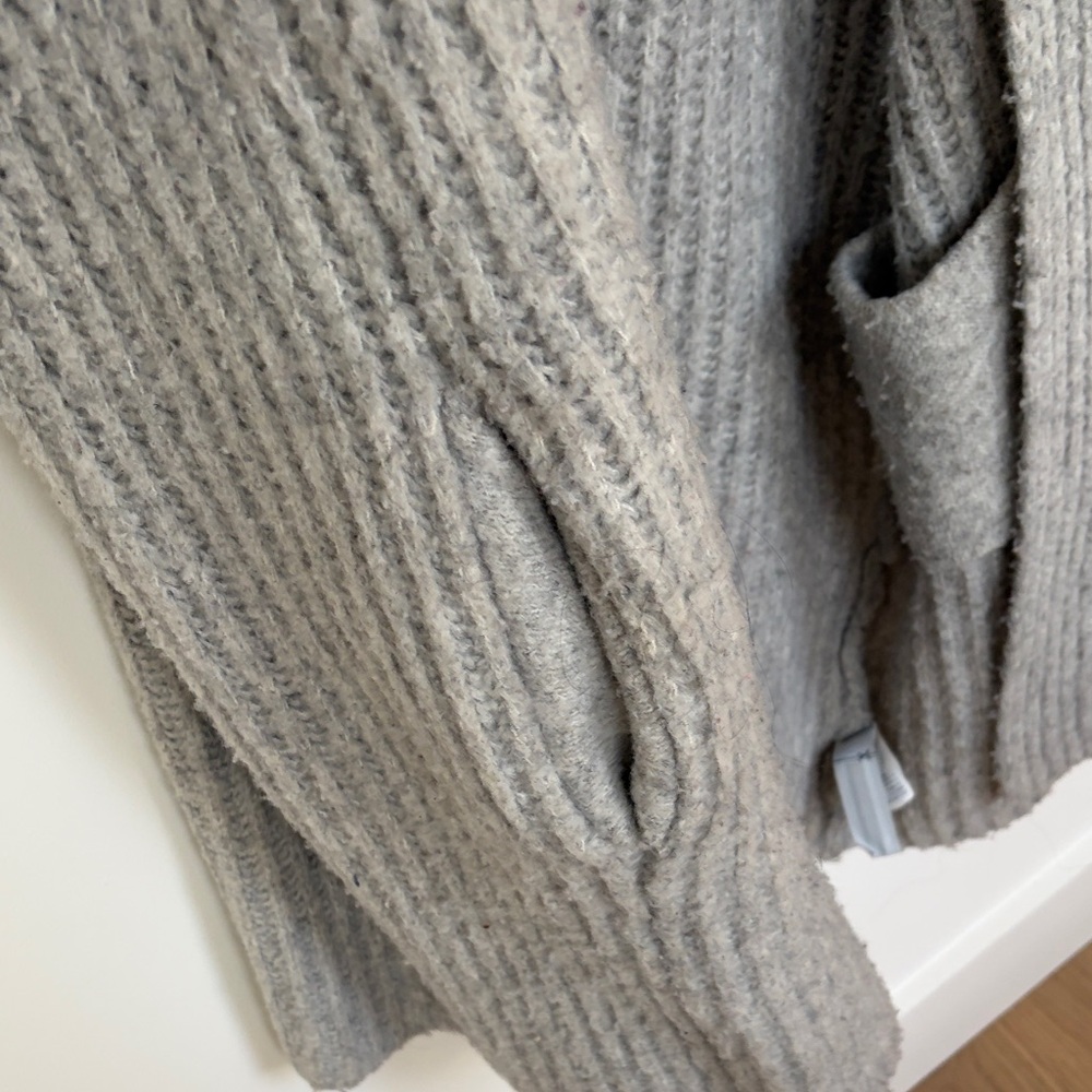 J. Crew Light Gray Ribbed Open-Front Cardigan Coat - Picture 10 of 14